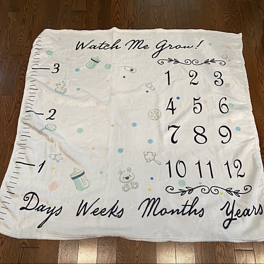 NWT Baby Milestone Fleece Blanket, OS